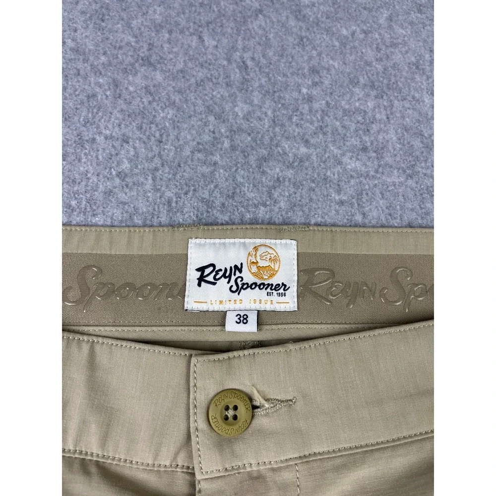Reyn Spooner Performance Shorts Mens 38 Khaki Tan Stretch Golf Casual